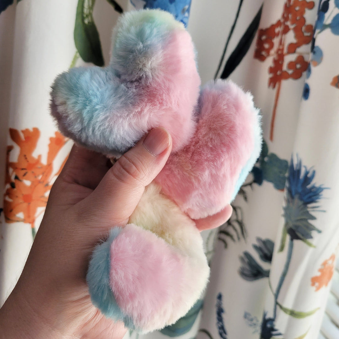 Fluffy Heart Pom Pom Keychain