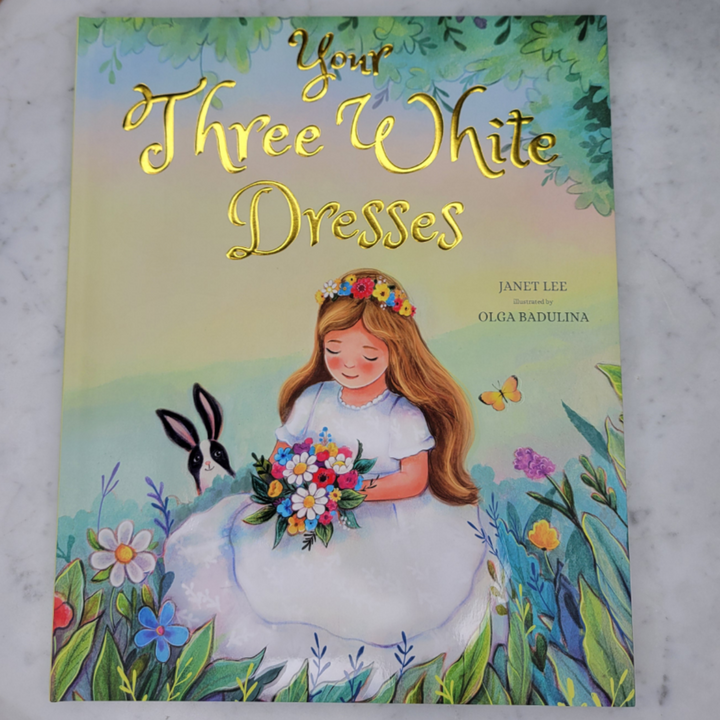 single book of a girl with flowers and bunny on cover